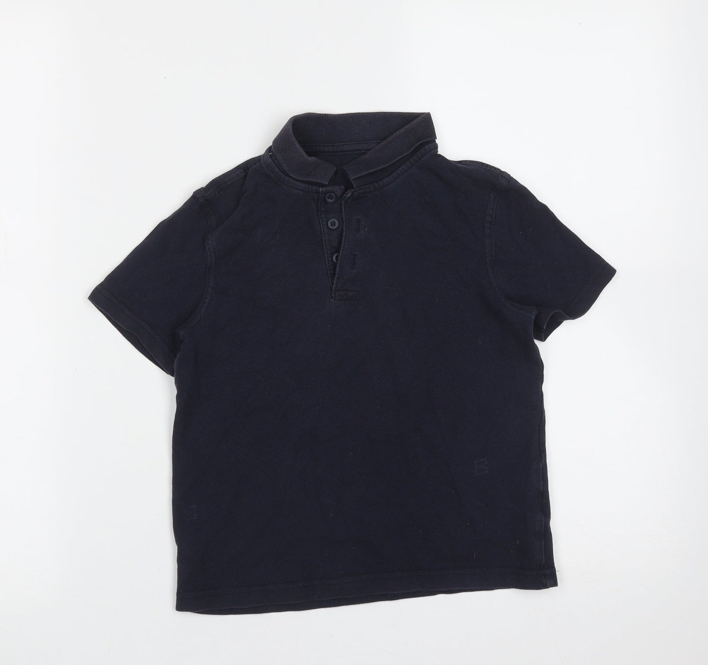George Boys Blue  Cotton Basic Polo Size 6-7 Years Collared