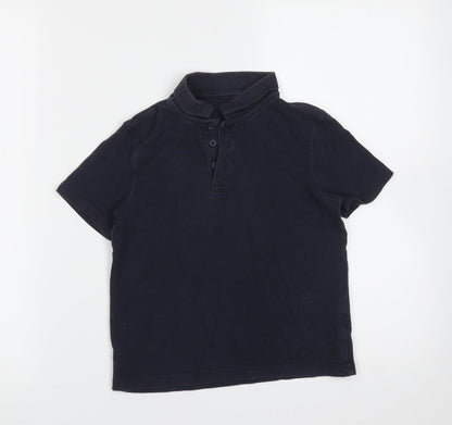 George Boys Blue  Cotton Basic Polo Size 6-7 Years Collared