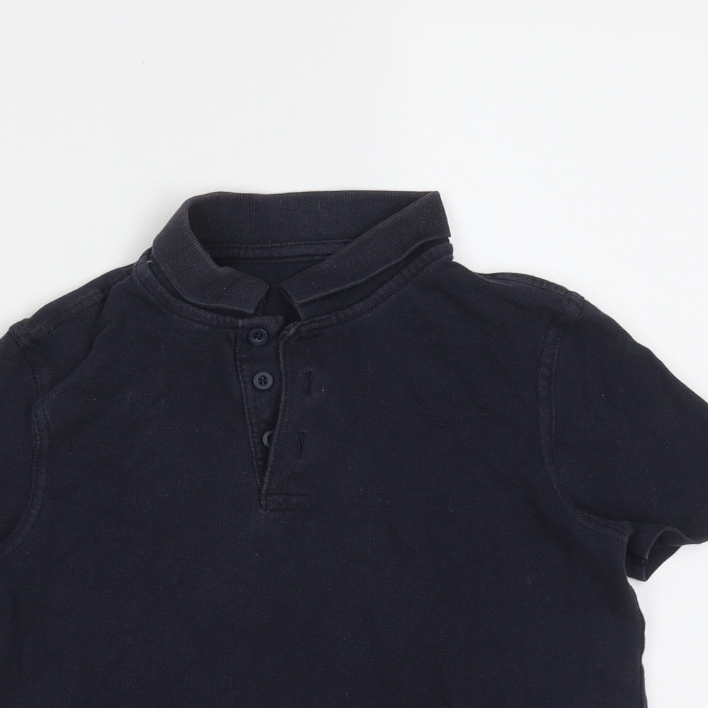 George Boys Blue  Cotton Basic Polo Size 6-7 Years Collared