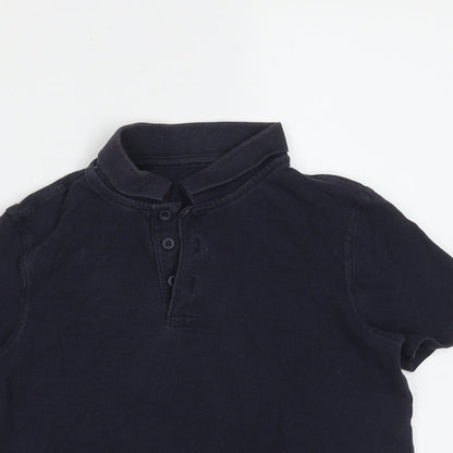 George Boys Blue  Cotton Basic Polo Size 6-7 Years Collared