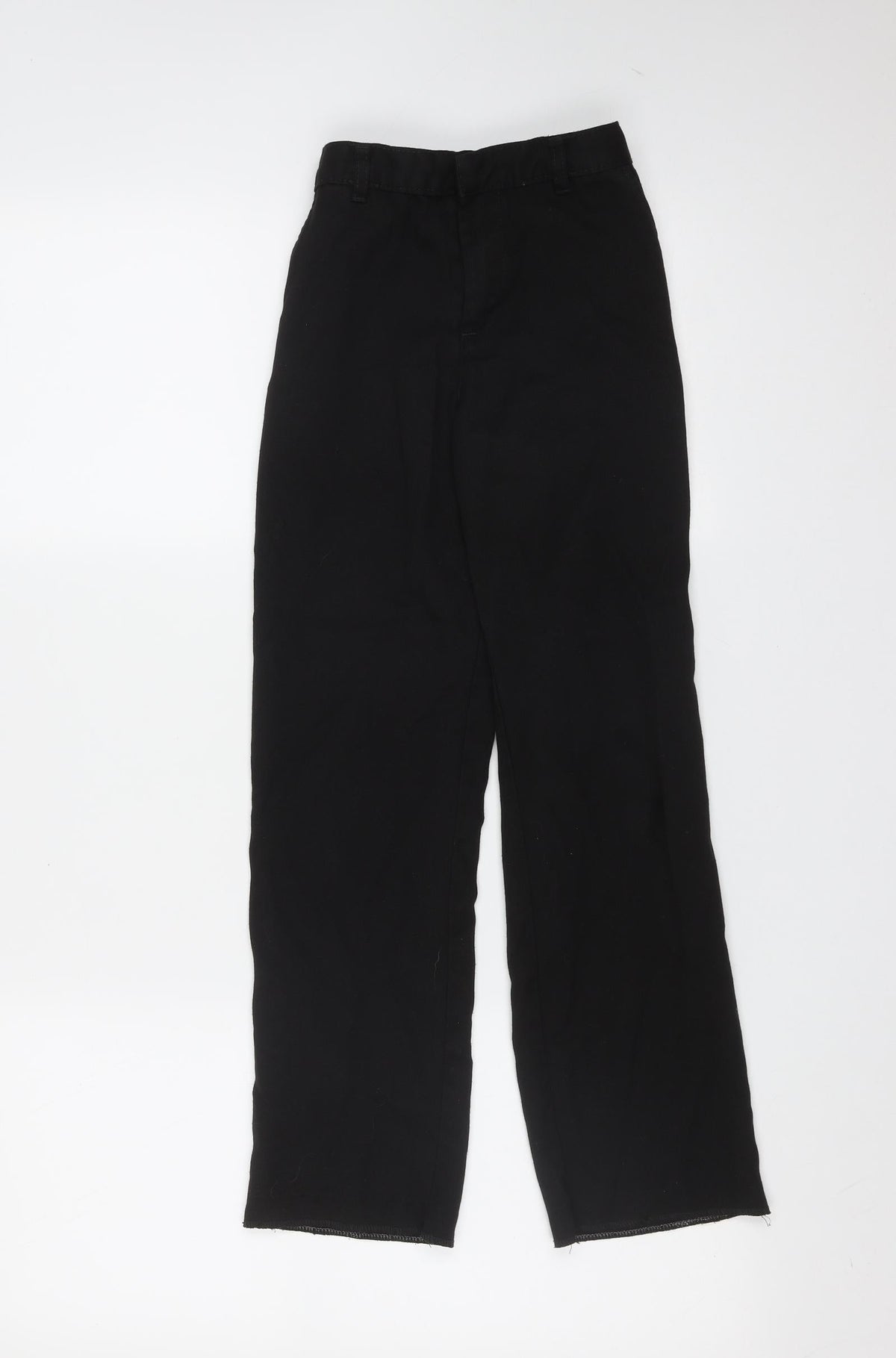 Front view of George boys’ black polyester trousers, size 8-9, years regular zip - school