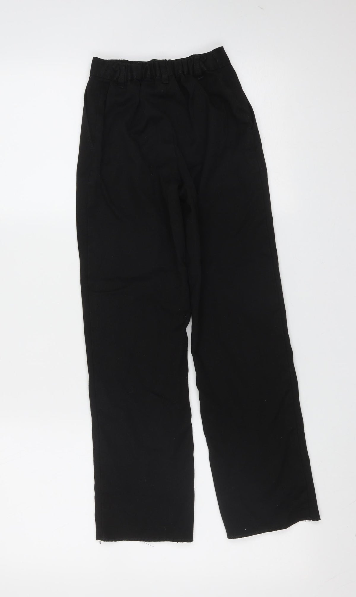 Back view of George boys’ black polyester trousers, size 8-9, years regular zip - school