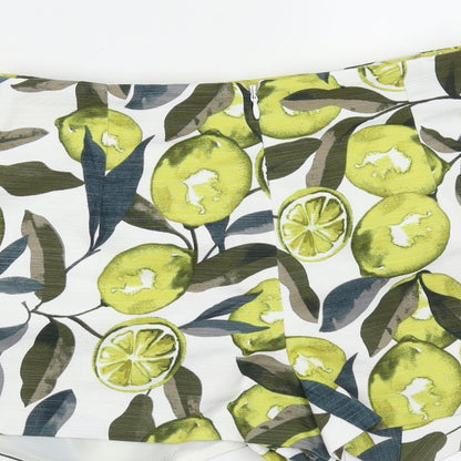 Topshop Womens White  Polyester Hot Pants Shorts Size 8  Regular  - Fruit print