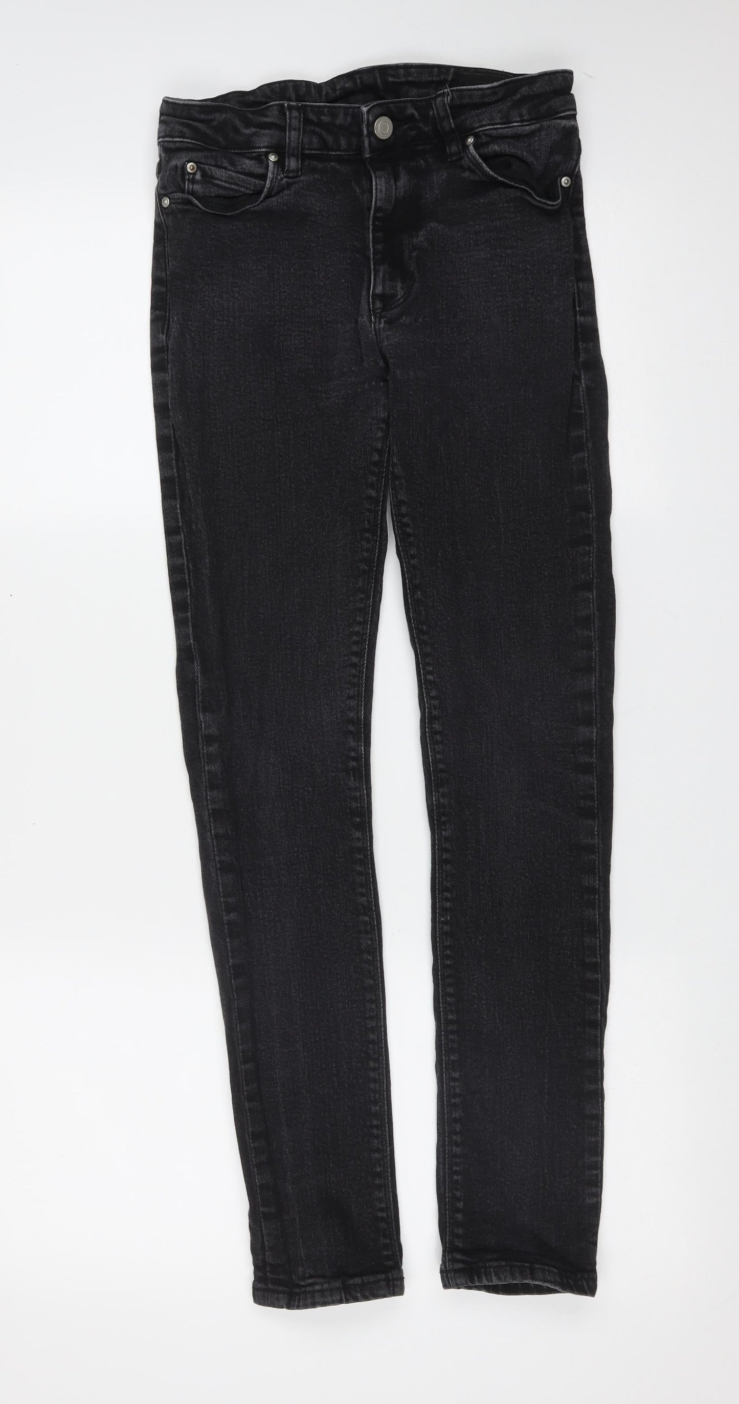 ASOS Womens Grey  Cotton Skinny Jeans Size 28 in L29 in Extra-Slim Zip