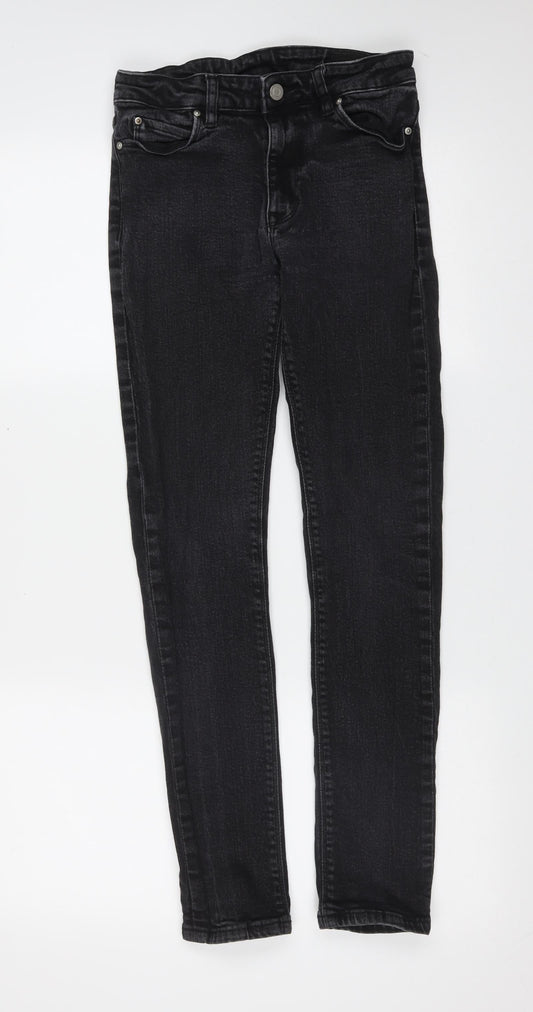 ASOS Womens Grey  Cotton Skinny Jeans Size 28 in L29 in Extra-Slim Zip