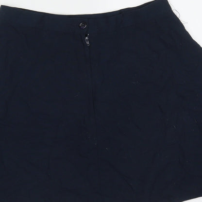 Georgie Womens Blue  Polyester Skater Skirt Size 14   Zip