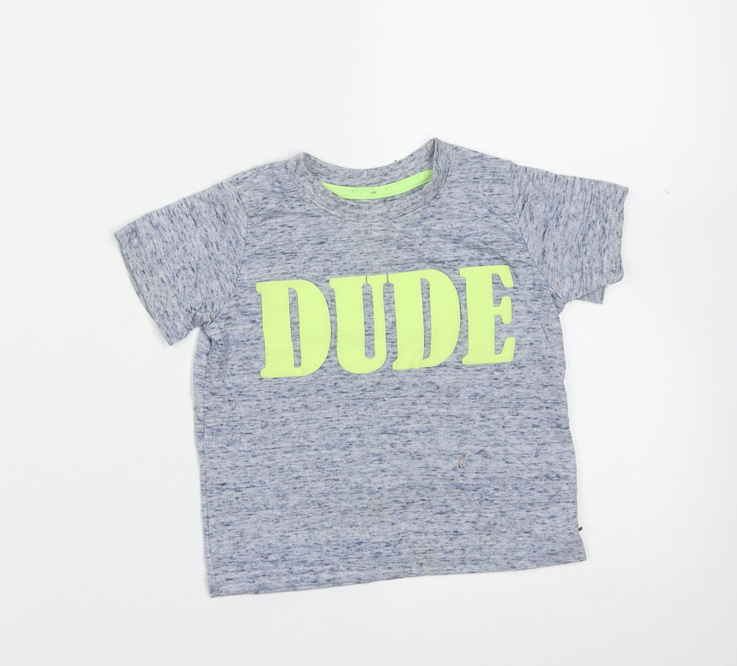 Mini Rebel Boys Blue  Polyester Basic T-Shirt Size 12-18 Months Round Neck  - dude