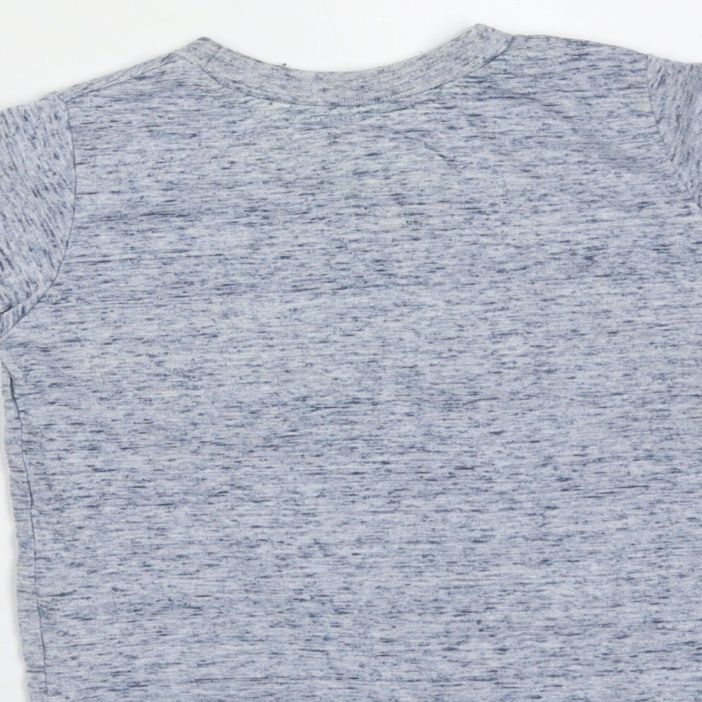 Mini Rebel Boys Blue  Polyester Basic T-Shirt Size 12-18 Months Round Neck  - dude