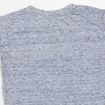 Mini Rebel Boys Blue  Polyester Basic T-Shirt Size 12-18 Months Round Neck  - dude
