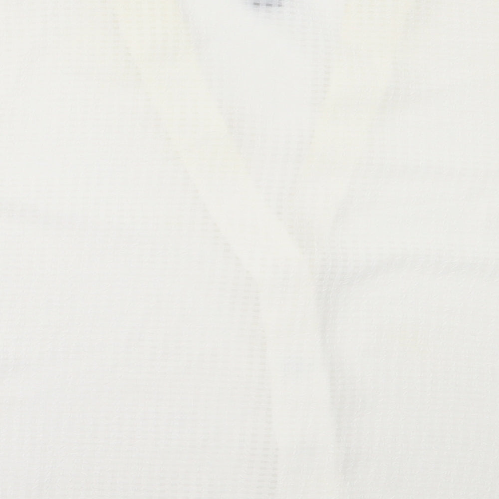 New Look Womens White  Polyester Basic Button-Up Size 12 V-Neck