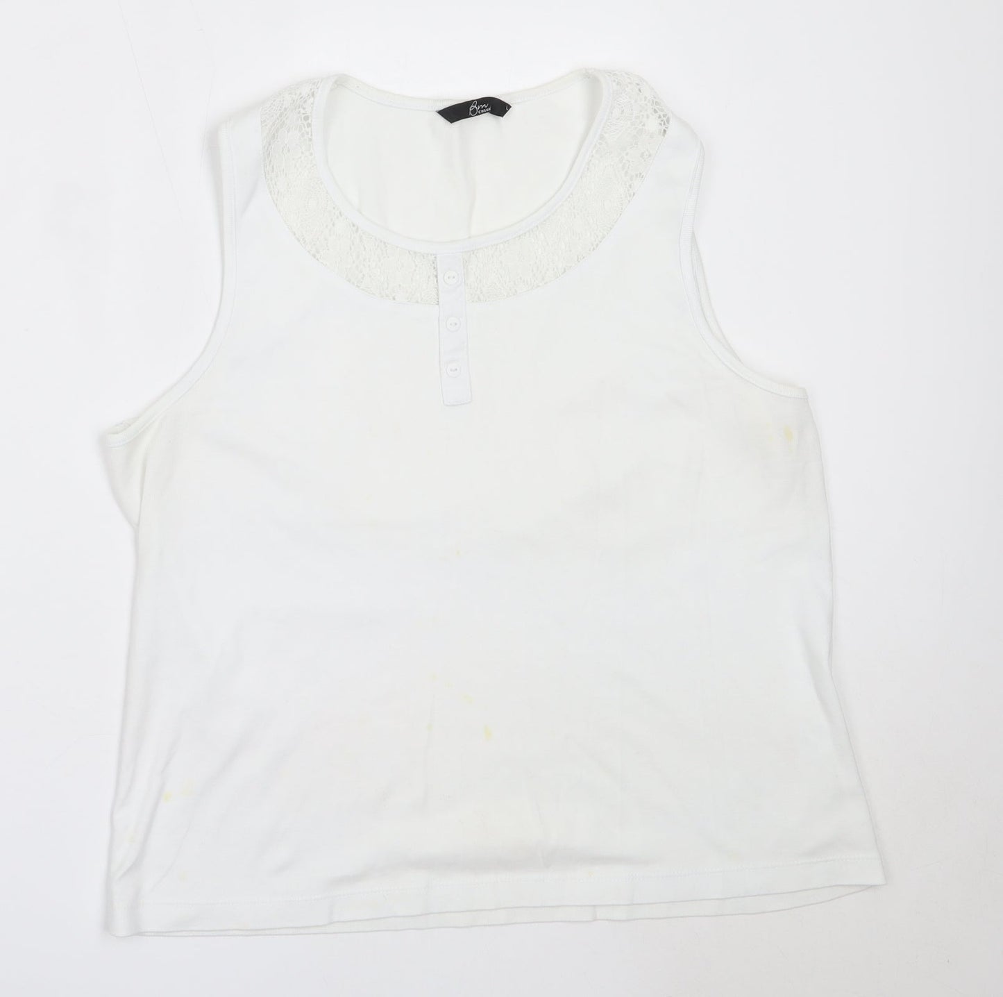 Womens UK Size L BM White Basic Tank