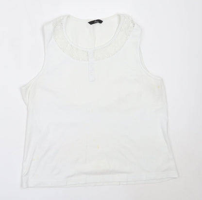 Womens UK Size L BM White Basic Tank