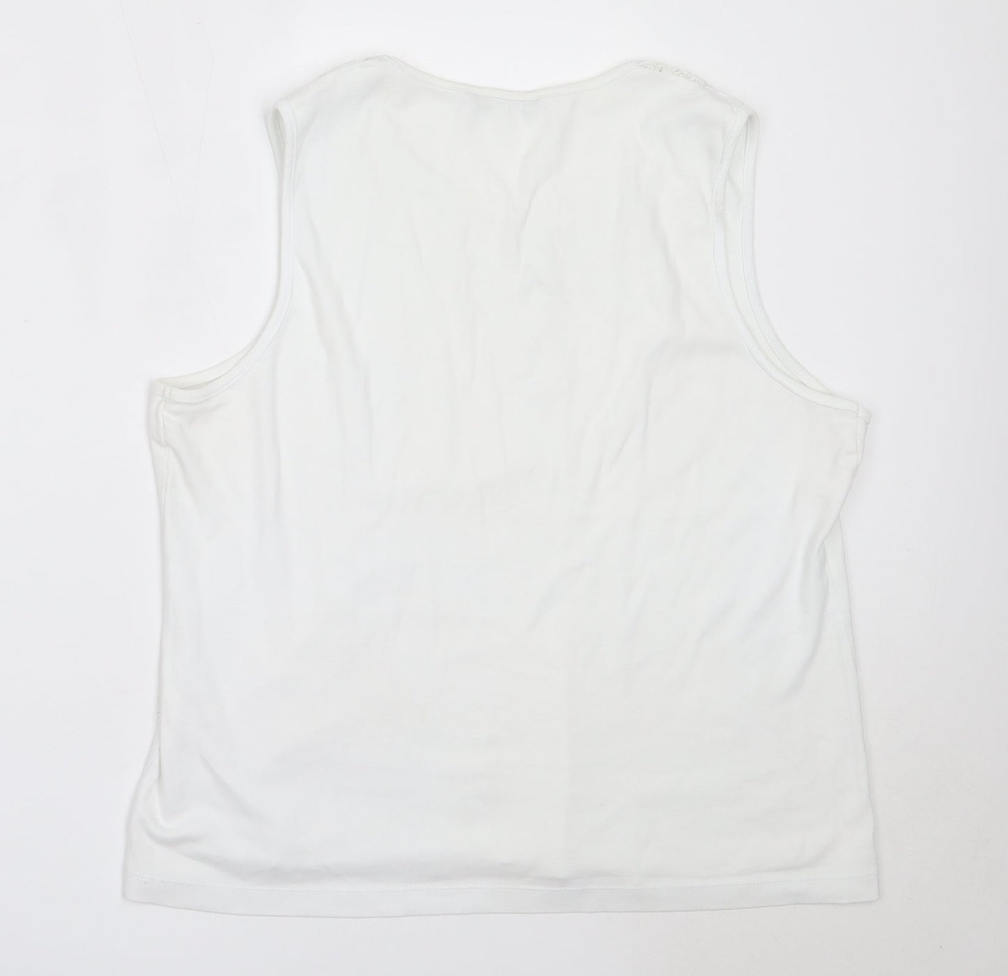 Womens UK Size L BM White Basic Tank