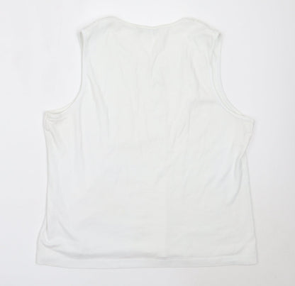 Womens UK Size L BM White Basic Tank