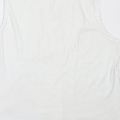 Womens UK Size L BM White Basic Tank