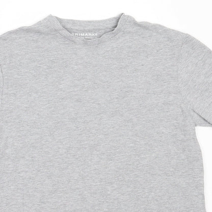 Primark Womens Grey  Cotton Basic T-Shirt Size XS Round Neck