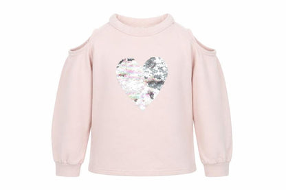 Front view of Next girls’ pink cotton pullover sweatshirt, size 11, years