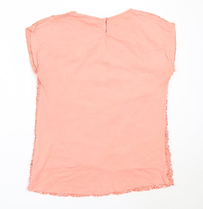 Womens UK Size 12 Peacocks Pink Basic T-Shirt
