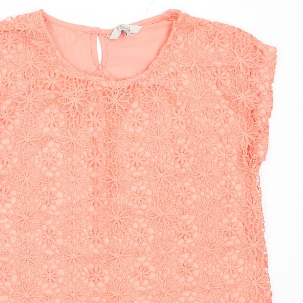 Womens UK Size 12 Peacocks Pink Basic T-Shirt
