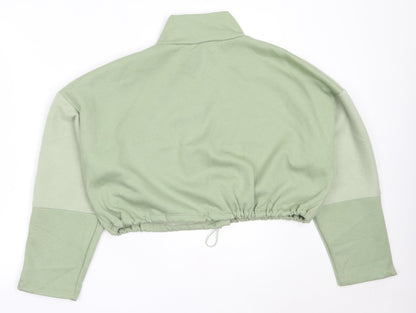 Topshop Womens Green  Polyester Pullover Sweatshirt Size L