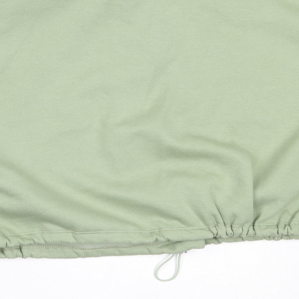 Topshop Womens Green  Polyester Pullover Sweatshirt Size L