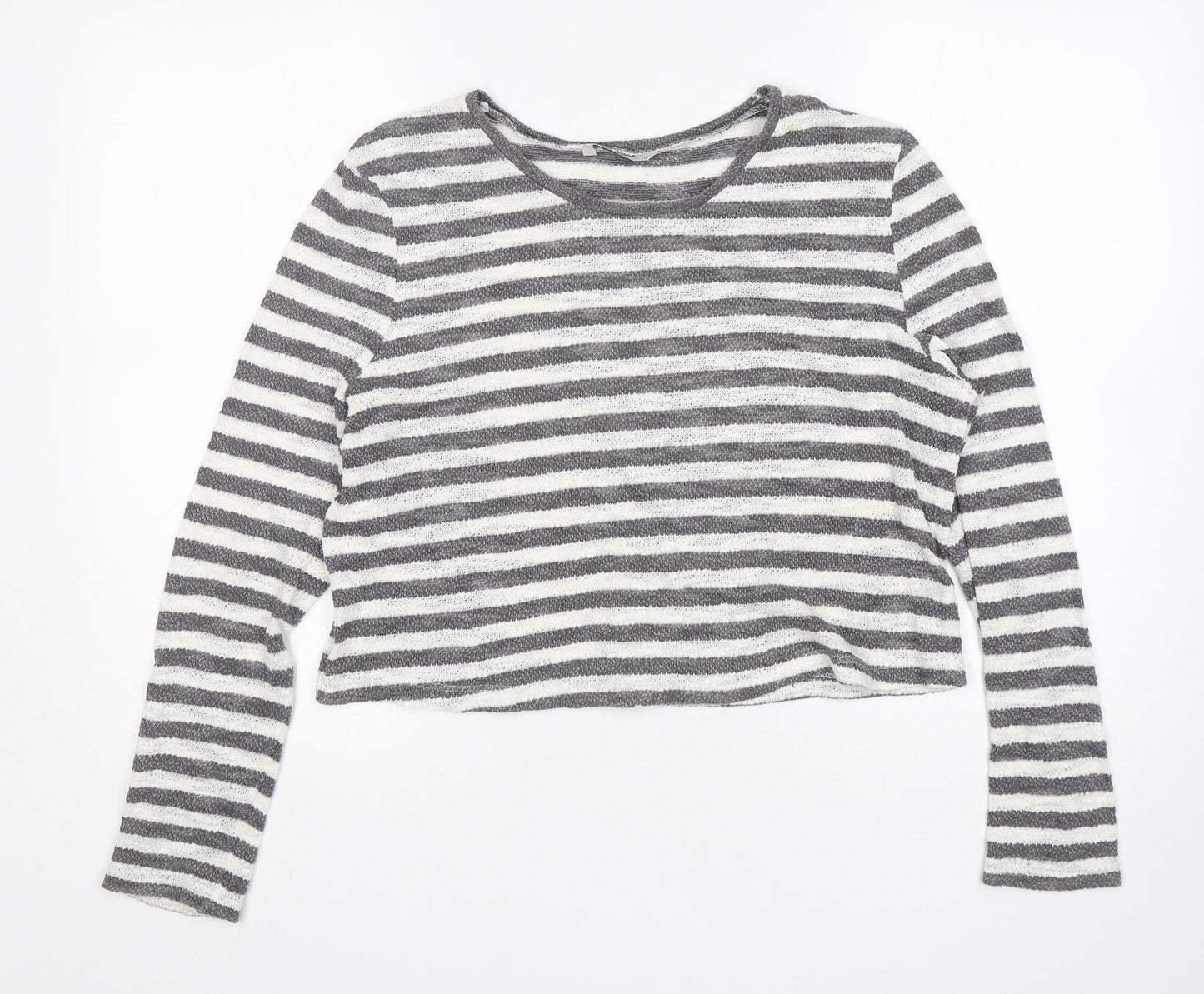 TU Womens Multicoloured Round Neck Striped Cotton Pullover Jumper Size 14