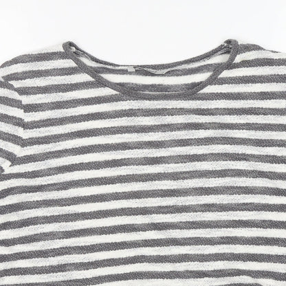 TU Womens Multicoloured Round Neck Striped Cotton Pullover Jumper Size 14