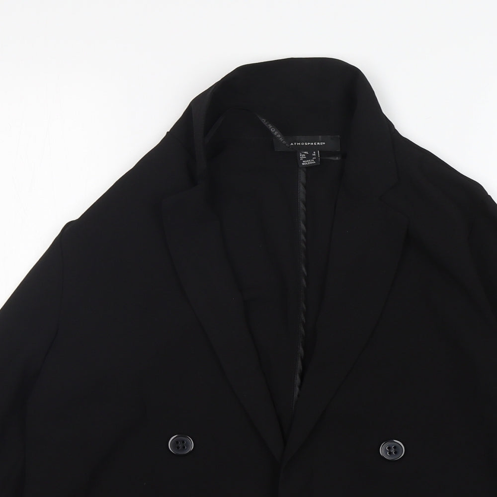 Atmosphere Womens Black  Polyester Jacket Blazer Size 8