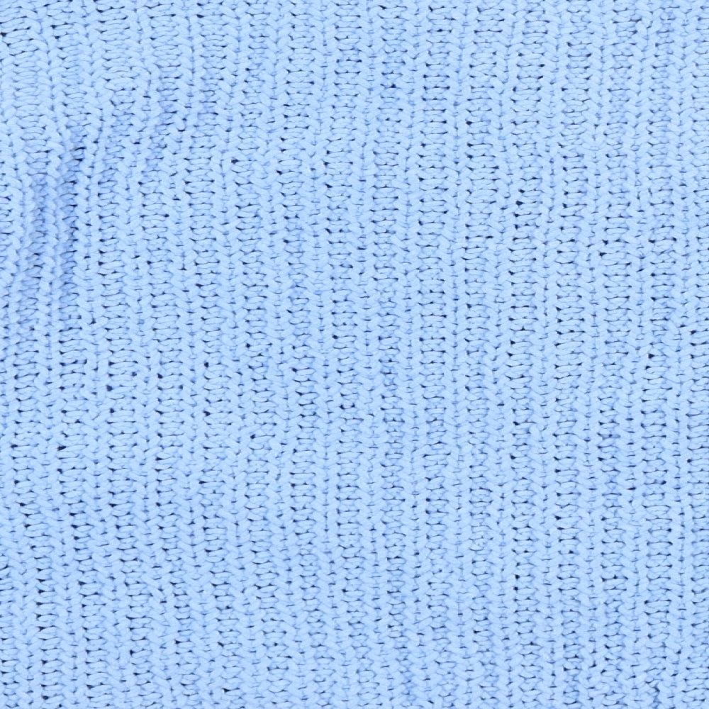 TU Womens Blue V-Neck  Polyester Pullover Jumper Size 10
