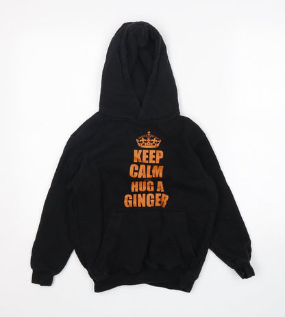 B&C Boys Black  Cotton Pullover Hoodie Size 10 Years   - Keep Calm and Hug A ginger