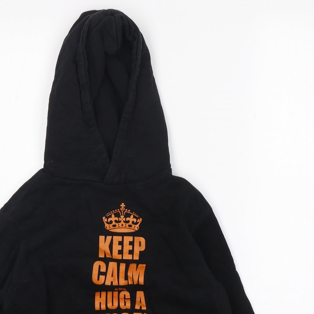 B&C Boys Black  Cotton Pullover Hoodie Size 10 Years   - Keep Calm and Hug A ginger