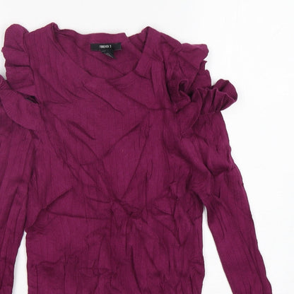 Womens UK Size L FOREVER 21 Purple Pullover Jumper