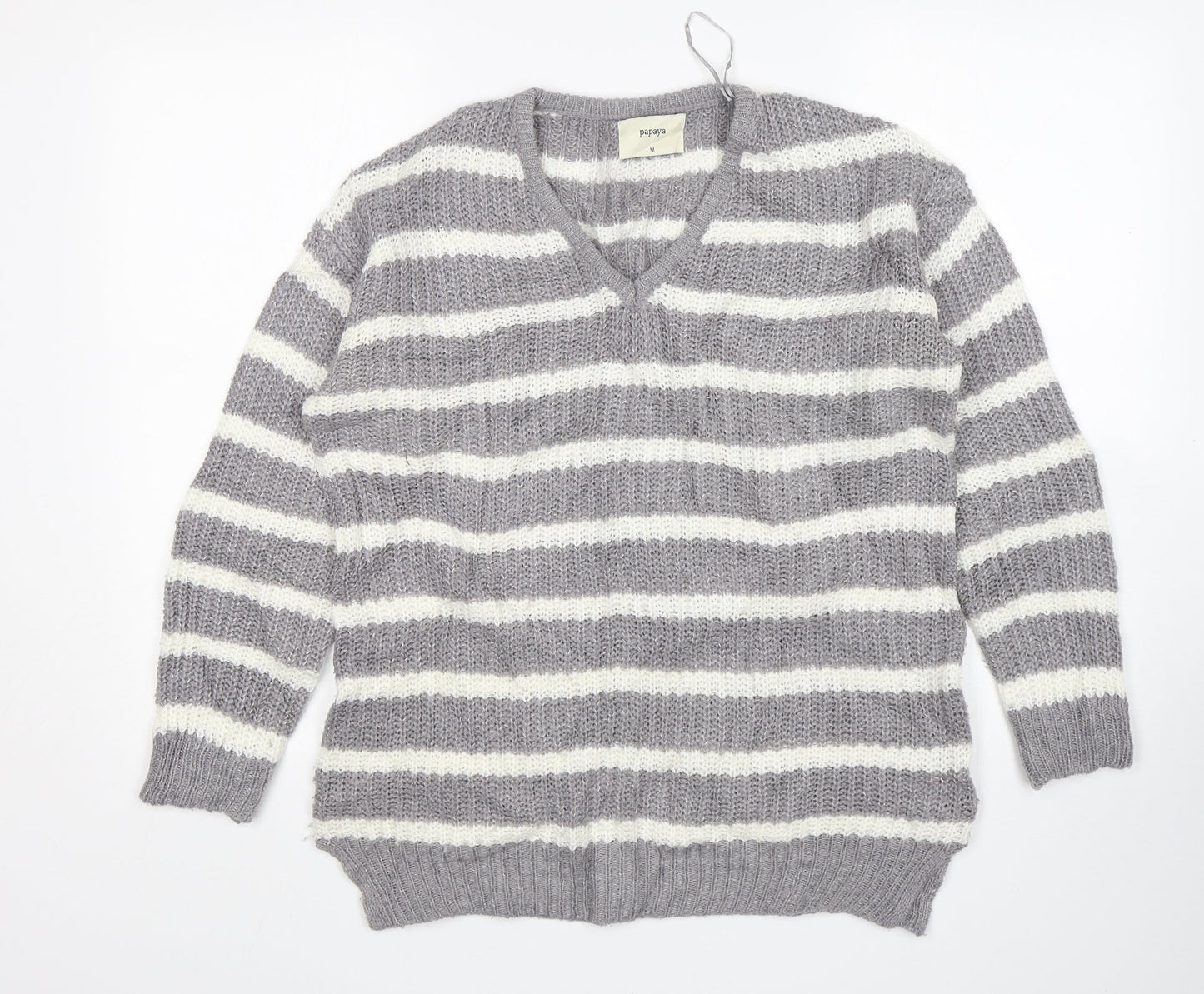 Womens UK Size M Papaya Grey Pullover Jumper