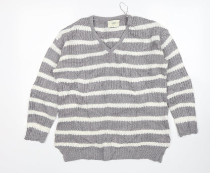 Womens UK Size M Papaya Grey Pullover Jumper