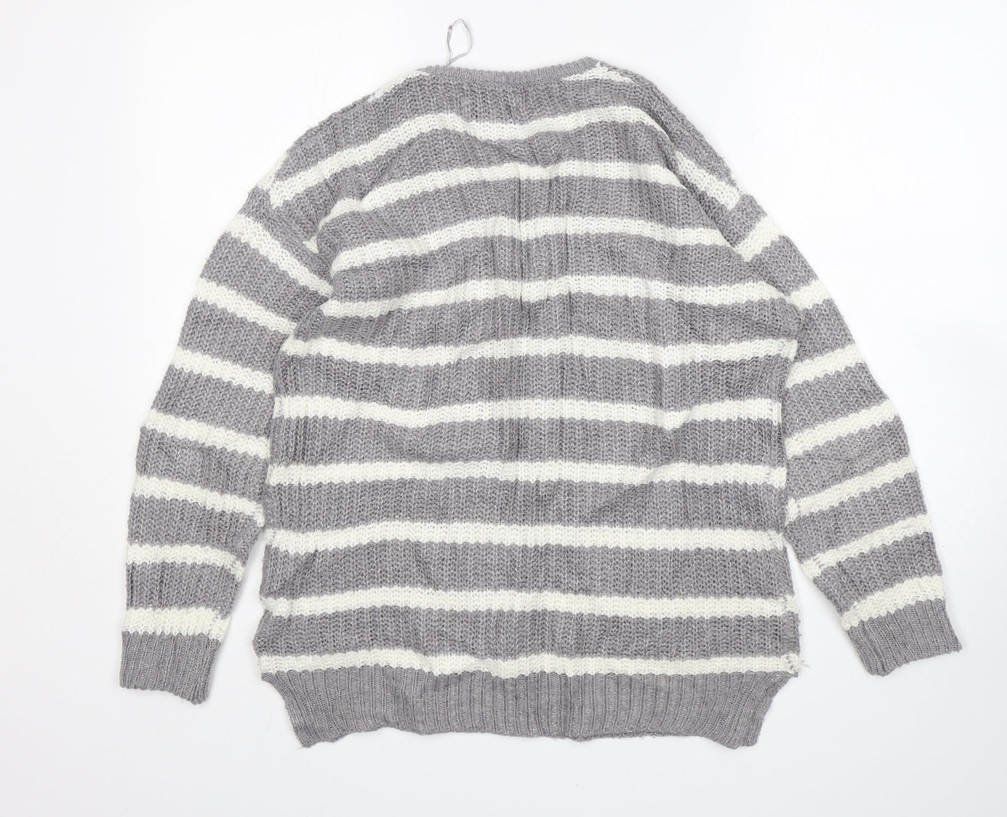 Womens UK Size M Papaya Grey Pullover Jumper