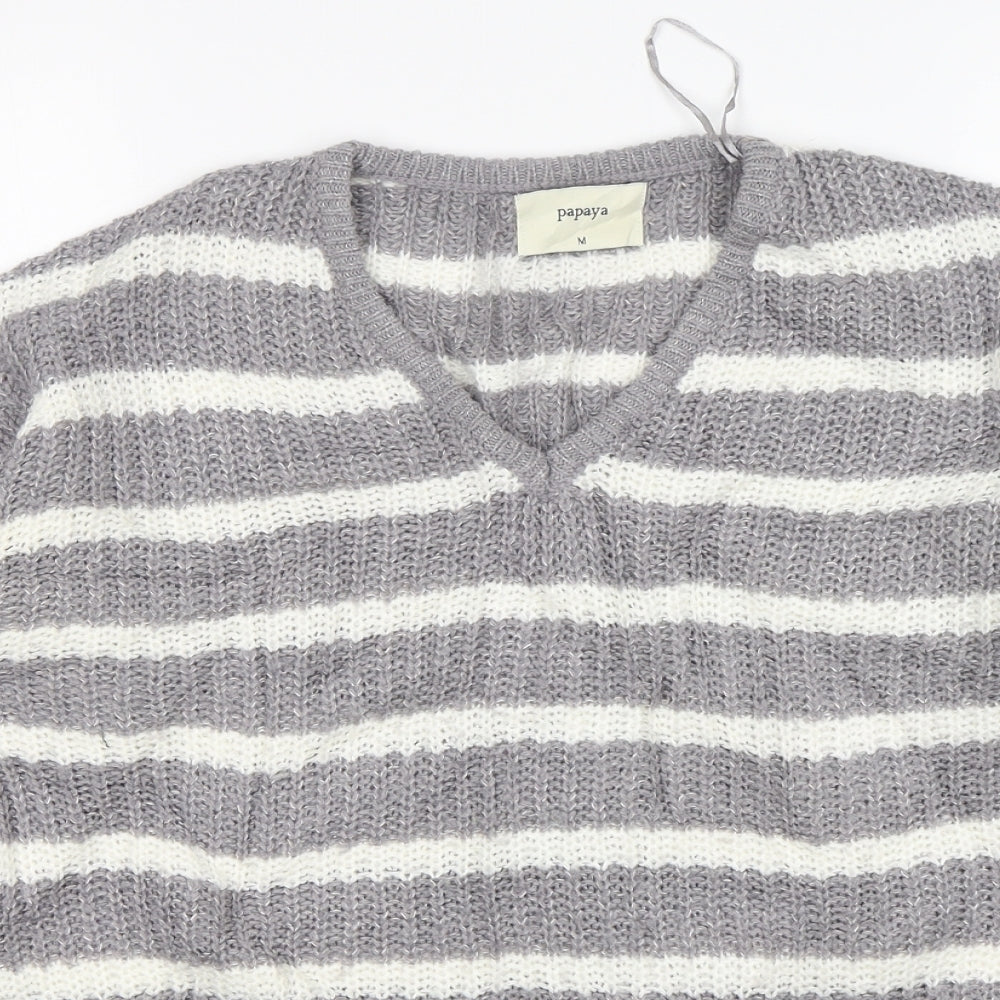 Womens UK Size M Papaya Grey Pullover Jumper