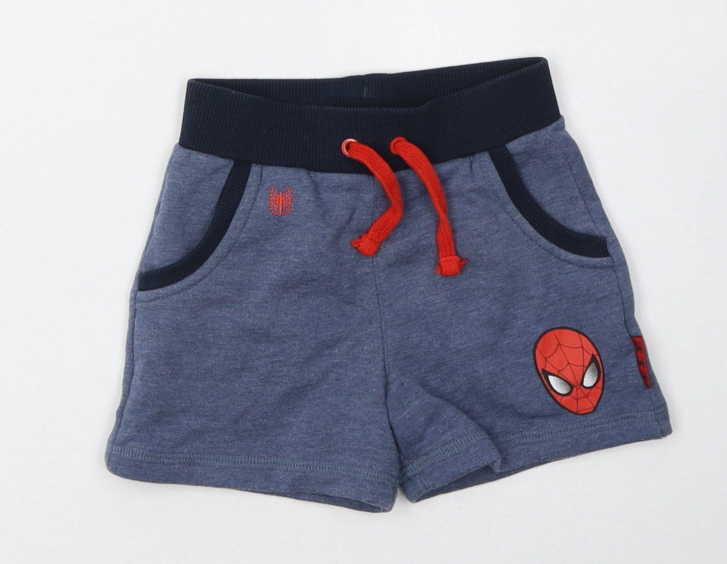 George Boys Blue  Coir Sweat Shorts Size 2 Years  Regular Tie - Super-Man