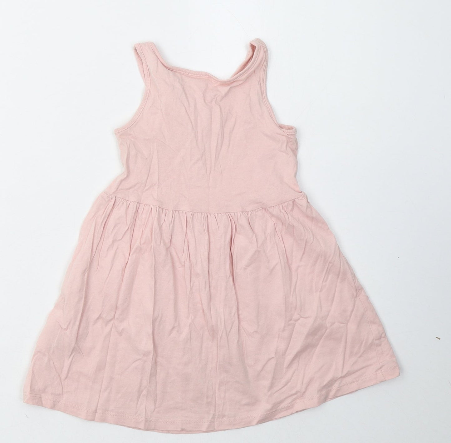 H&M Girls Pink  Cotton A-Line  Size 2-3 Years  Scoop Neck Pullover