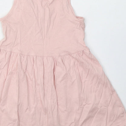 H&M Girls Pink  Cotton A-Line  Size 2-3 Years  Scoop Neck Pullover