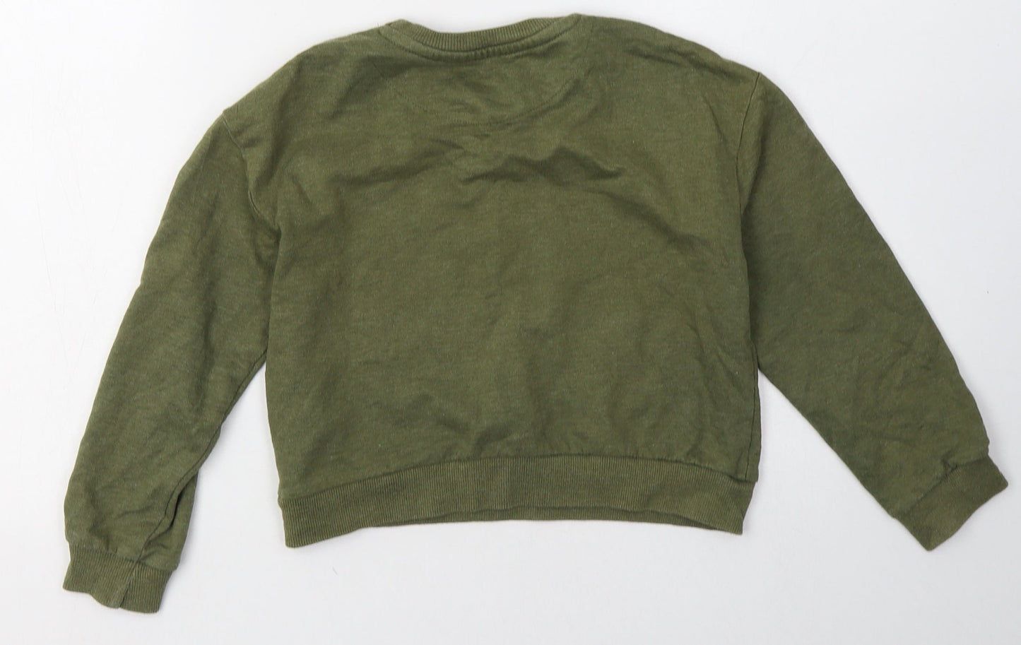 pep&co Girls Green Floral Cotton Pullover Sweatshirt Size 7-8 Years  Pullover - inspired