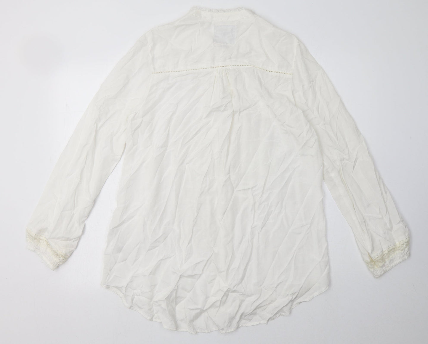 Womens UK Size 12 River Island White Basic Button-Up