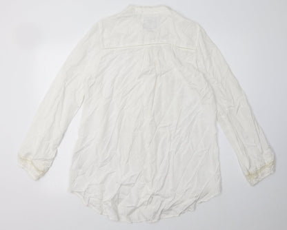 Womens UK Size 12 River Island White Basic Button-Up