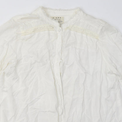 Womens UK Size 12 River Island White Basic Button-Up