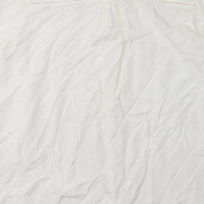Womens UK Size 12 River Island White Basic Button-Up