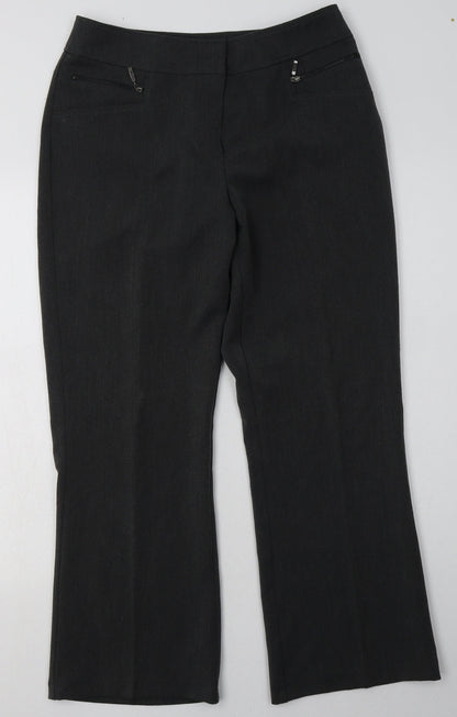 Womens UK Size 12 BHS Regular Fit  Grey Trousers