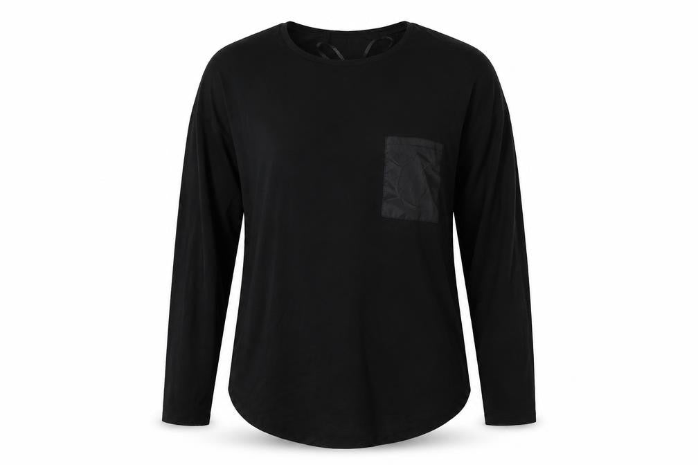 Front view of Select women’s black viscose pullover sweatshirt, size S, pullover
