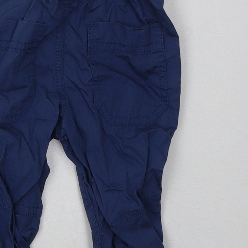 NEXT Boys Blue  Cotton Capri Trousers Size 3-6 Months  Tie