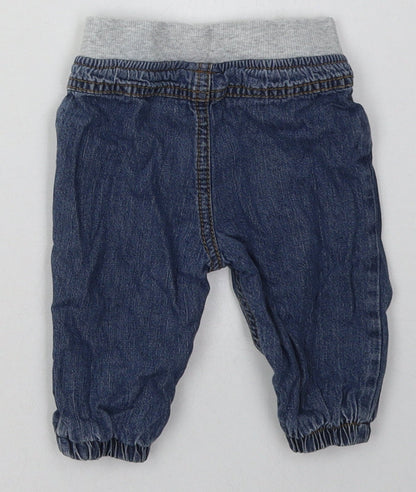 F&F Boys Blue  Cotton Capri Trousers Size 3-6 Months