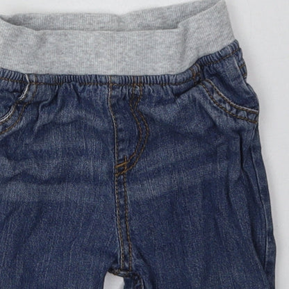 F&F Boys Blue  Cotton Capri Trousers Size 3-6 Months