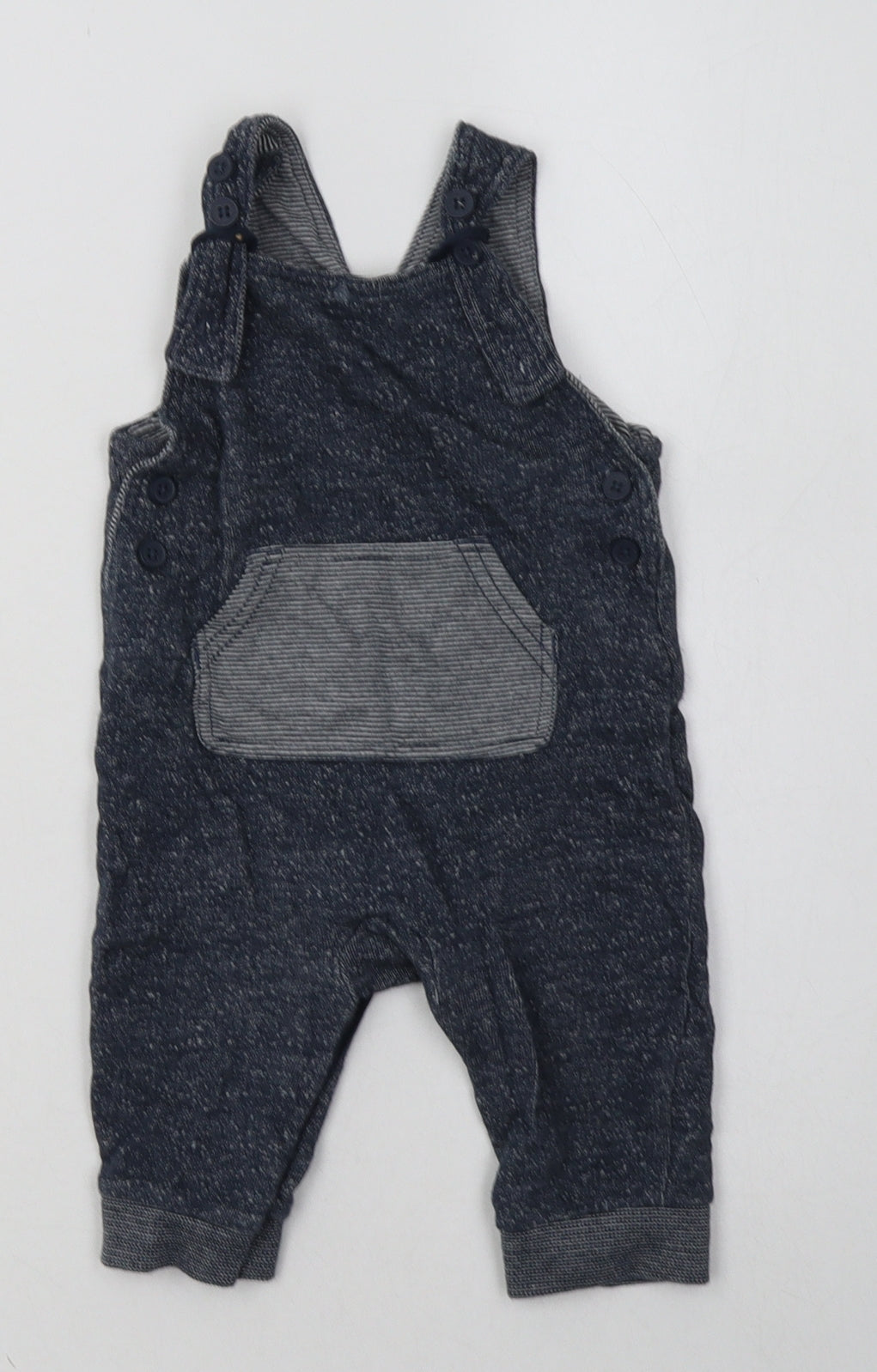 George Boys Blue  Cotton Dungaree One-Piece Size 3-6 Months  Button